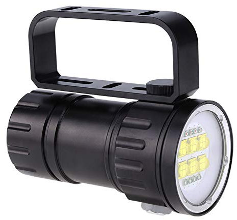 Linterna de buceo 28800 lúmenes Linterna de buceo LED IPX8 Impermeable Submarino 80 M Antorcha Rojo Azul Luz blanca Fotografía Lámpara de relleno con soporte