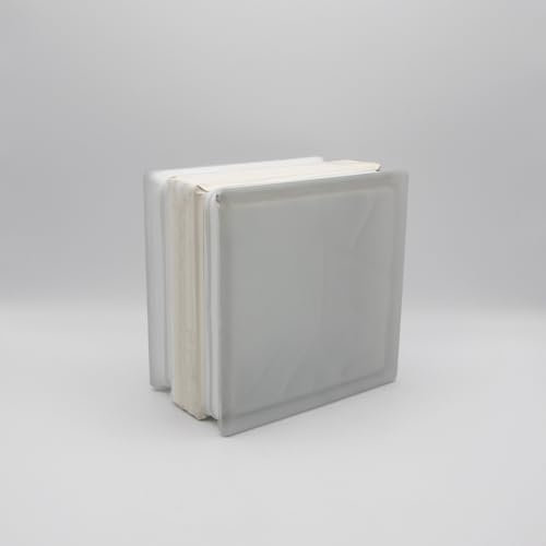 Fuchs Design THERMO BLOCK, 3x Glasbaustein Wolke Weiß, 19 x 19 x 12 cm, zweiseitig satiniert, Wärmedämmung: Ug 1,2