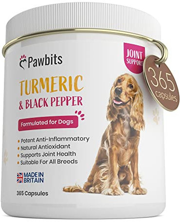 365 Turmeric for Dogs with Active Bioperine Black Pepper | Natural Premium Turmeric Curcumin Capsules suitable for Cats, Horses & Pets Powerful Antioxidant Supplement for Hip & Joints