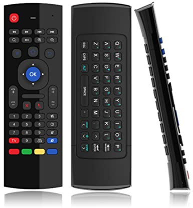 Yunseity Télécommande Portable Mini Air Mouse, Télécommande Smart TV 2.4G Clavier sans Fil avec Détection de Mouvement, pour Windows, Android, iOS, PC, TV Box(Le Noir)