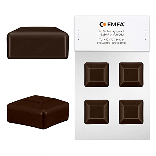 EMFA Zaunpfahlkappe 40x40 mm 4 Stück Braun Pfostenkappe quadratisch Zaunpfostenkappen Zaunabdeckung Kunststoff Deckel Zaunkappen 4x4 cm