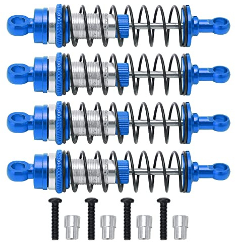Amortisseurs Avant Arrière RC, Amortisseur à Ressort RC en Alliage D'aluminium Réduisant Les Vibrations pour Latrax Teton 1/18(Bleu)