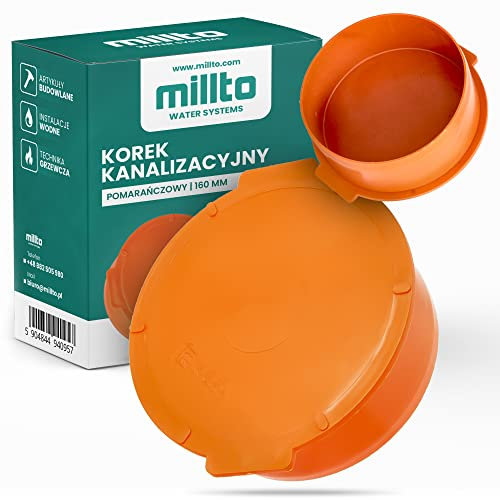 Millto™ Sleeve Plug HT KG Pipe Diameter DN 160 mm Orange | Waste Water Cap Plastic Drain Pipe Plastic Plug PVC PP Connection Piece Cover
