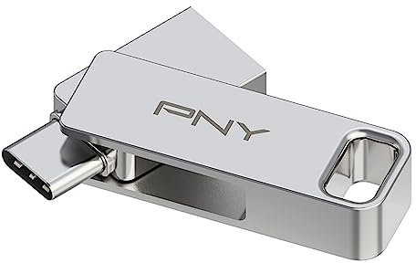 PNY 128GB Duo Link USB 3.2 Type-C Dual Flash Drive pour Les appareils Android et Les Ordinateurs - Stockage Mobile Externe pour Les Photos, vidéos et Autres - 200MB/s