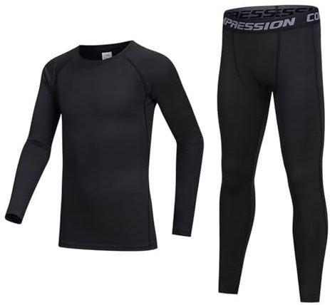 Gavena Kids Thermal Base Layer Set Boys Compression Sets Children Gym Sport Compression Suit for 6~13 Age