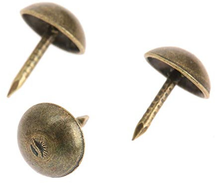 Sofa-Nagelnägel, Polsternägel, 100 Stück 9 x 9 mm große Pushpin-Türnägel, Antik-Bronze, dekorative Innennägel, Nagelkunst, Schmuckschatulle, Holzschrauben, übliche und praktische Befestigungselemente