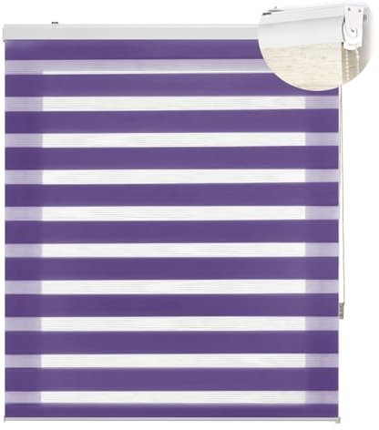 Duo Rollo ohne Bohren 75 x 110 cm Sonnenschutz & Sichtschutz Klemmrollo Seitenzugrollo Größe und Farbe wählbar für Fenster & Tür, Lila
