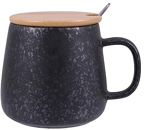 ABOOFAN Elegante Keramiktasse Mit Deckel Wasserbecher Im Retro-stil Frühstücksteetasse Feines Handwerk Tragbares Design