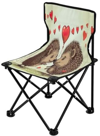 JUMBEAR Sedia da campeggio pieghevole per adulti e bambini, sedia pieghevole leggera adatta per esterni. Sedie per spiaggia, prato, campeggio, pesca e giardino, riccio, coppie e amore