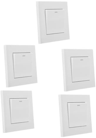 Uonlytech 5pezzi Interruttore Luce Multifunzionale e Tin-fosforo Pannello Di Controllo Per Illuminazione Domestica e Commerciale Facile Da Installare e Resistente Design Moderno Per Ambienti