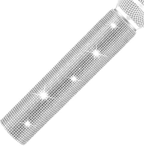Musiin Silver Sparkling Rhinestone Handle Cover for Wireless Microphone Decoration Round Diameter 1.58 Inch Wireless Microphone, Attract Attention at Performance Events