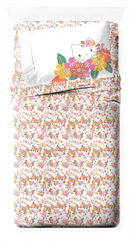 Jay Franco Juego de sábanas con sábana bajera, encimera y funda de almohada, ropa de cama ultrasuave con funda de almohada para decoración de habitación, multicolor, 3 piezas, tamaño individual