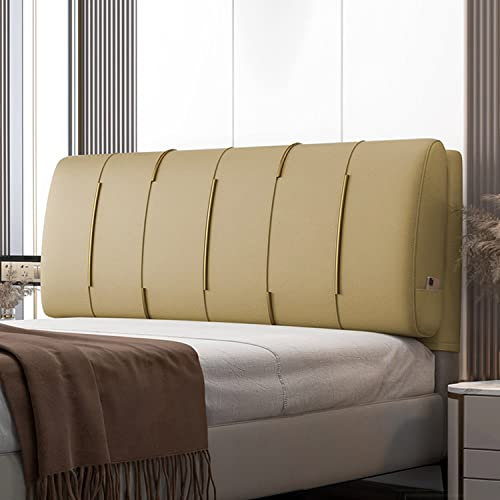 Abwischbares Polsterkissen für Zuhause, Schlafzimmer, Bank, Tagesbett, großes Wandkissen, übergroße Rückenlehne, voller Keilkissen mit abnehmbarem Bezug, braunes Kopfteil, 90 cm