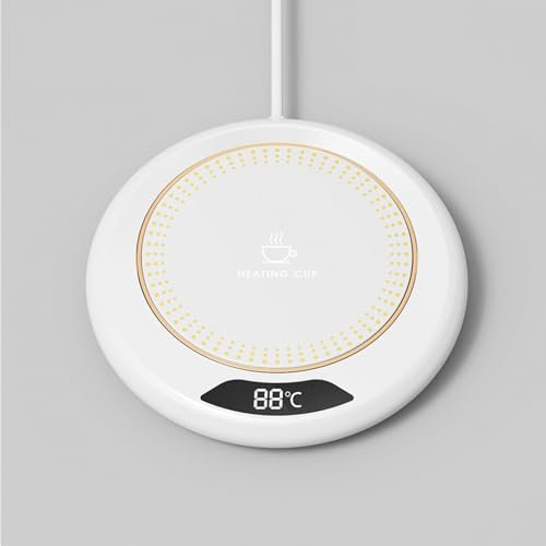 Smart Cup/Mug Warmer,USB Beverage Warmer Plate with Auto Shut Off, Portable Size, Office Home Electric Cup Warmer Coffee Mug Warmer,with 3 Temperature Setting,for Desk, for Coffee, Tea, Milk (White)