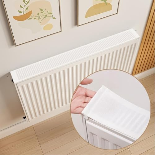 Besttoolifes Radiator Dust Cover Magnetic Protective Hood Cotton Linen Fabric Decorative Pad For Home Heating Devices Easy Install Breathable Design(160CM)