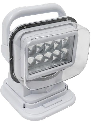 Projecteur de travail LED, projecteur de recherche LED, lampe de travail, lampe de travail rotative, 50 W, pour camping, extérieur, bateaux, voitures, 600 m d'éclairage (blanc)