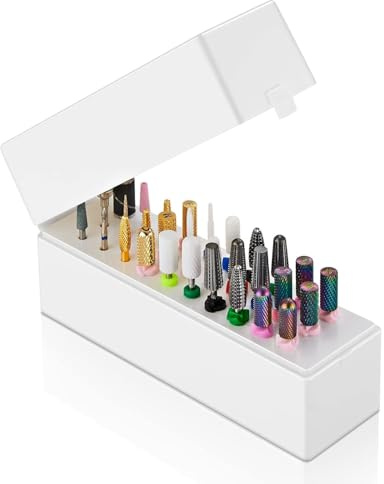 Makartt Nail Drill Bits Holder 30 Holes Dustproof Stand Container | Organizer for Manicure Tools, Dustproof Design, 30 Compartments, Bits Not Included
