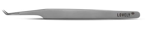 LOVELY Pinzas de pestañas Diamond para extensiones de pestañas, 45°, 5 mm, con revestimiento de diamante, pinzas de acero inoxidable de para pestañas 1D-10D, compartimentos de volumen