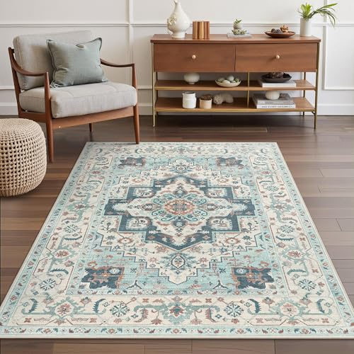 BEIMO Waschbarer Teppich Wohnzimmer Vintage, Boho Teppich Schlafzimmer Kurzflor, Groß Teppiche Orientalisch rutschfest Weiche für Badezimmer Esszimmer