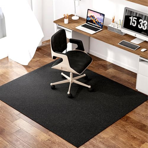 EXZFW Bodenschutzmatte Teppich, Unterlage Schreibtischstuhl, BüRostuhl Unterlage, Teppich FüR BüRostuhl, BüRostuhlmatte, Bodenschutzmatte BüRostuhl Schreibtischstuhl Unterlage,Dunkelgrau,150x180cm