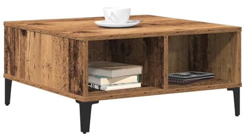 vidaXL Mesa de Café Madera Envejecida 60 x 60 x 30 cm, Mesa de café Moderna y estilosa para Sala, Madera Resistente, Mueble Funcional para Interiores