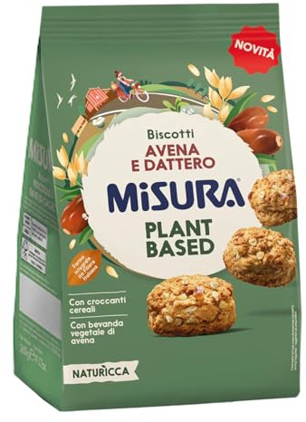 Misura Naturìcca Biscotti Plant Based Integrali con Avena, Dattero, Mela Candita e Sciroppo d'Agave 260g
