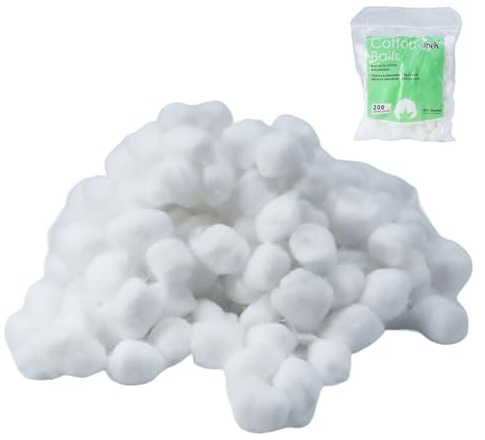 FortuneGlobe - Bolas de algodón de maquillaje, 200 unidades, orgánicas, blancas para bebés, desengrasantes, para salón de belleza en Dom