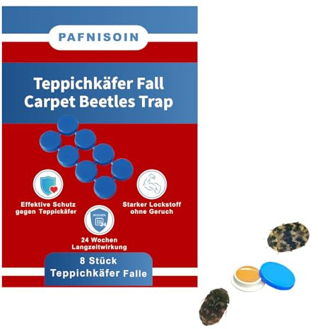 Pafnisoin 8 Stück Teppichkäfer Falle Teppichkäfer Bekämpfen Bettwanzen Bekämpfung Pheromonfalle Bettwanzenfalle Teppichkäfer gegen Teppichkäfer