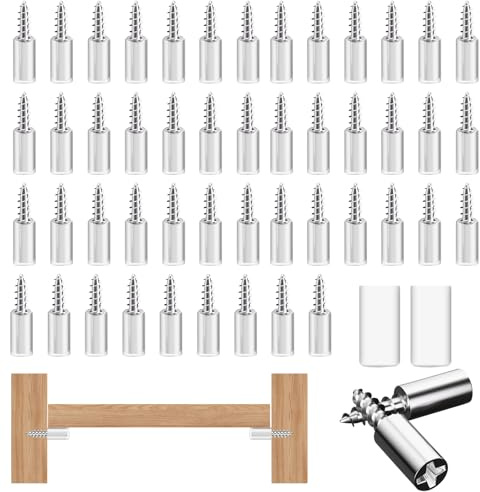 Bcautay 100pcs 7.5mm Shelf Support Pegs 50 PCS Self-Tapping Screws Cabinet | with 50 pcs Anti-Slip Silicone Sleeves Shelf Support Pegs Self for Furniture Kitchen Cabinet Bookcase Closet Wardrobe