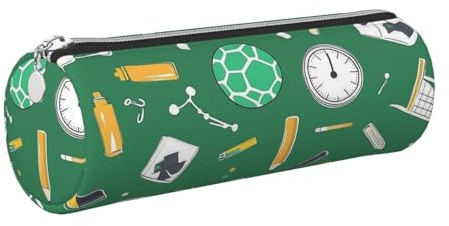 Mexpekil Trousse à crayons en cuir pour filles et garçons, petite trousse de rangement à fermeture éclair fine multi-usage pour fournitures scolaires enfants adultes, Outil d'horloge crayon, Taille