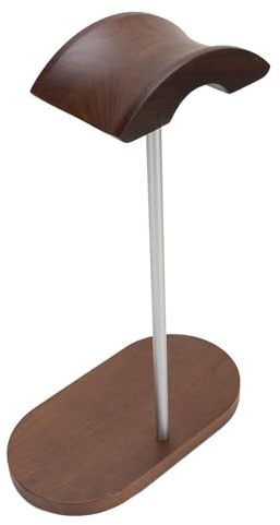 Tissting Walnut Headphone Stand, Universal Headset Holder with Aluminum Alloy Supporting and Bar Wood Base for Most Headphones, Desk and Studio Display