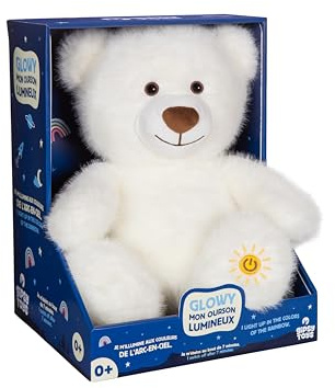 Gipsy Toys – Peluche VEILLEUSE GLOWY, Mon Ourson Lumineux – 24 CM – Beige – Vendue en BOÎTE Cadeau