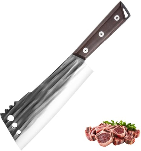 Doklasu Japanese Cooking Knife 8 inch Chef Knife Hand Forged High Carbon Steel Professional Kitchen Knives for Chef Cutting Bones Full Tang Design with Wooden Handle