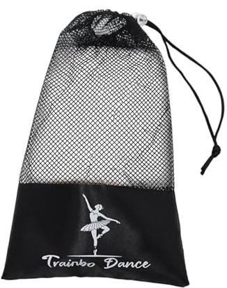 Jiuvaso Borsa per scarpe da punta, borsa porta scarpe classica, porta accessori con coulisse, organizer per ballerini, gare, viaggi, allenamento, Nero