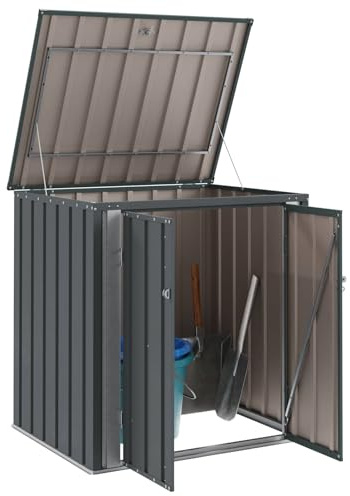 vidaXL Garden Storage Box Black 101.5 x 82 x 100 cm Steel, Stylish, Rectangular, Modern, Durable Table, for Any Dining Space, Easy to Clean, Elegant Design, Versatile Use, Home