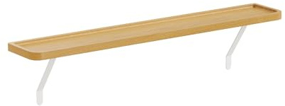 Loch & Skye Loby Curved Radiator Shelf with Foil Insulation - MDF Wooden Floating Radiator Shelf No Drilling with Brackets - No-Drill Over Radiator Shelves for Heat Circulation (Natural, 40cm)