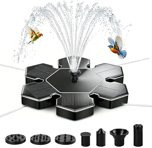 Yanghad Fuente Solar Jardin Exterior, Fuente Solar Flotante, Fuentes Solares de Jardin, Bomba Solar Estanque, para Estanque Piscina (A)