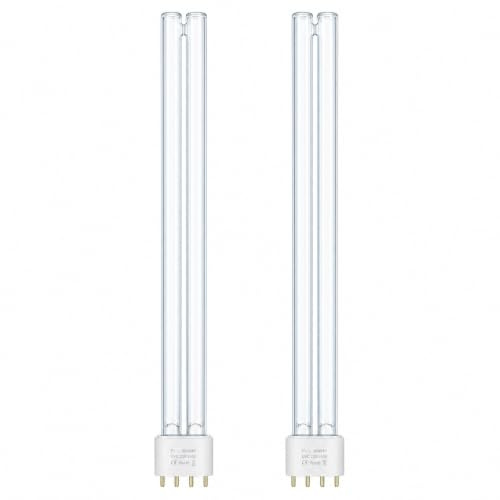 Xiansini 2 Pack 36W 2G11 4 Pin UV Replacement Bulb, PLL Compact UV Lamp 411mm for Pond Filters with UV Light, Pond UV Light 36W, UV Bulb for Pond Filter, Aquarium Filter Lamp