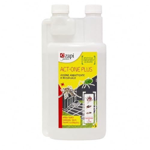 ACT-ONE PLUS Insetticida Concentrato 1 Litro - Zanzare e Insetti | Azione Abbattente e Residuale Fino a 2 Settimane - Per Aree Verdi e Ambienti Domestici - Anti Zanzare Tigre e Mosche