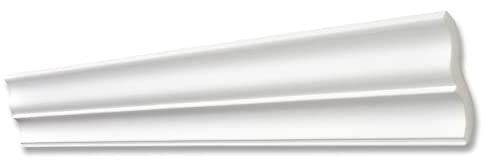 Decosa Deckenleiste ST60 - Edle Stuckleiste in Weiß - 5 Leisten à 2 m Länge = 10 m - Zierleiste aus Styropor 65 x 60 mm - Für Decke oder Wand