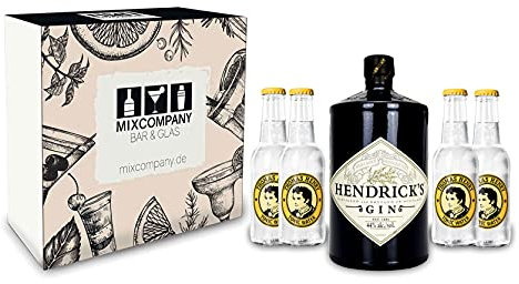 Hendricks Gin Tonic Set/Geschenkset ? Hendricks Gin 0,7l 700ml (44% Vol.) + 4x Thomas Henry Tonic Water 200ml - Inkl. Pfand MEHRWEG