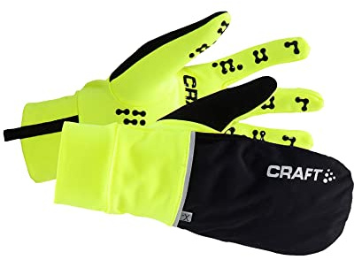 Craft Radhandschuh Lang 2 In 1 Hybrid Weather Gloves, Flumino/Black,L