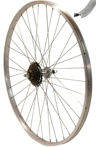 Redondo 26 Zoll Hinterrad Laufrad 26 Kasten Felge + 6-Fach Kranz Silber