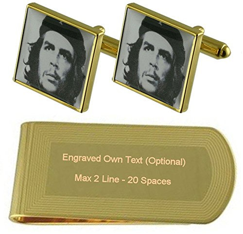 Select Gifts Kuba Che Guevara Gold-Manschettenknöpfe Geldscheinklammer Gravur Geschenkset