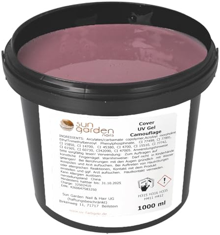 UV Cover Gel 1000 ml – Aufbaugel Builder Gel Make Up 1 Liter Nagelgel Gelnägel Nude Nagelmodellage