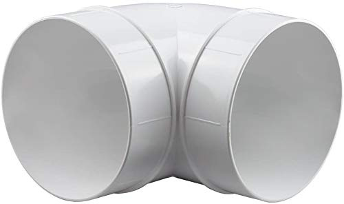 Swettews 100 mm 125 mm 150 mm Rundrohrsystem PVC Lüftungsrohr Flexschaluch Bindeglieder Bogen Kniestück Verbinder Rückstauklappe T-Stück Reduktion Halter Adapter (Ø 125, Bogen 90°)