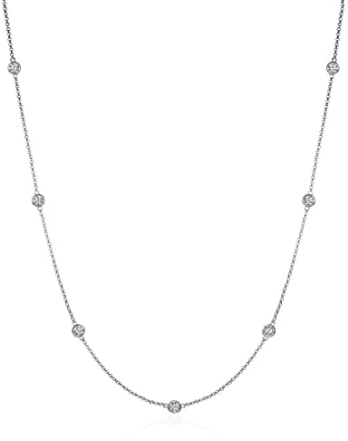 namana Lange Kette für Frauen, Lange Kette für Damen mit Cubic Zirkonia Steinen, zierliche Halskette für Frauen, Teenager, Mädchen, mit Schmuckbeutel