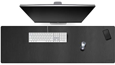 Cacoy 120x40 cm Tappetino per Scrivania in pelle, XXL Tappetino per Mouse da Gioco, Tappetino Mouse Grande, Tappetino per Scrivania Tappetino per Scrittura per Ufficio e Casa, Nero