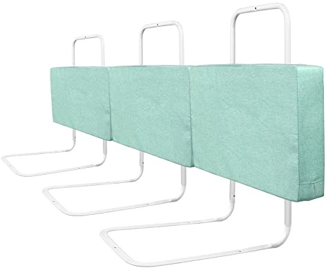 NAIZY Bettgitter Rausfallschutz Baby 3 * 60cm Bettschutzgitter 5-Loch höhenverstellbar Rausfallschutz Waschbarem Reißverschluss Kinderbettgitter für Familienbett und Kinderbett, 180cm Grün
