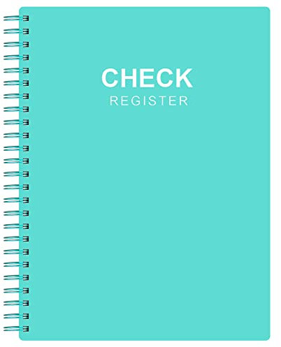 Check Register - A5 Scheckbuchprotokoll mit Scheck- und Transaktionsregister, Bankkontoregister Booklets für den persönlichen und beruflichen Gebrauch, Blaugrün